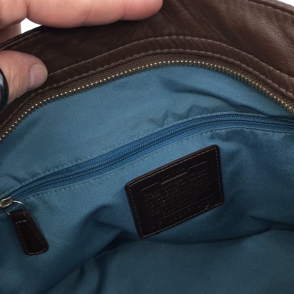 Coach Hobo Zoe F14707 Brown Leather Shoulder Bag with silver tone hardware - Picture 13 of 17